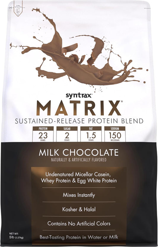 5lb Syntrax Matrix 5 Milk Chocolate Protein Powder for Muscle Recovery and Growth
