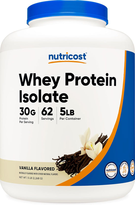 5lb Vanilla Whey Protein Isolate Powder by Nutricost