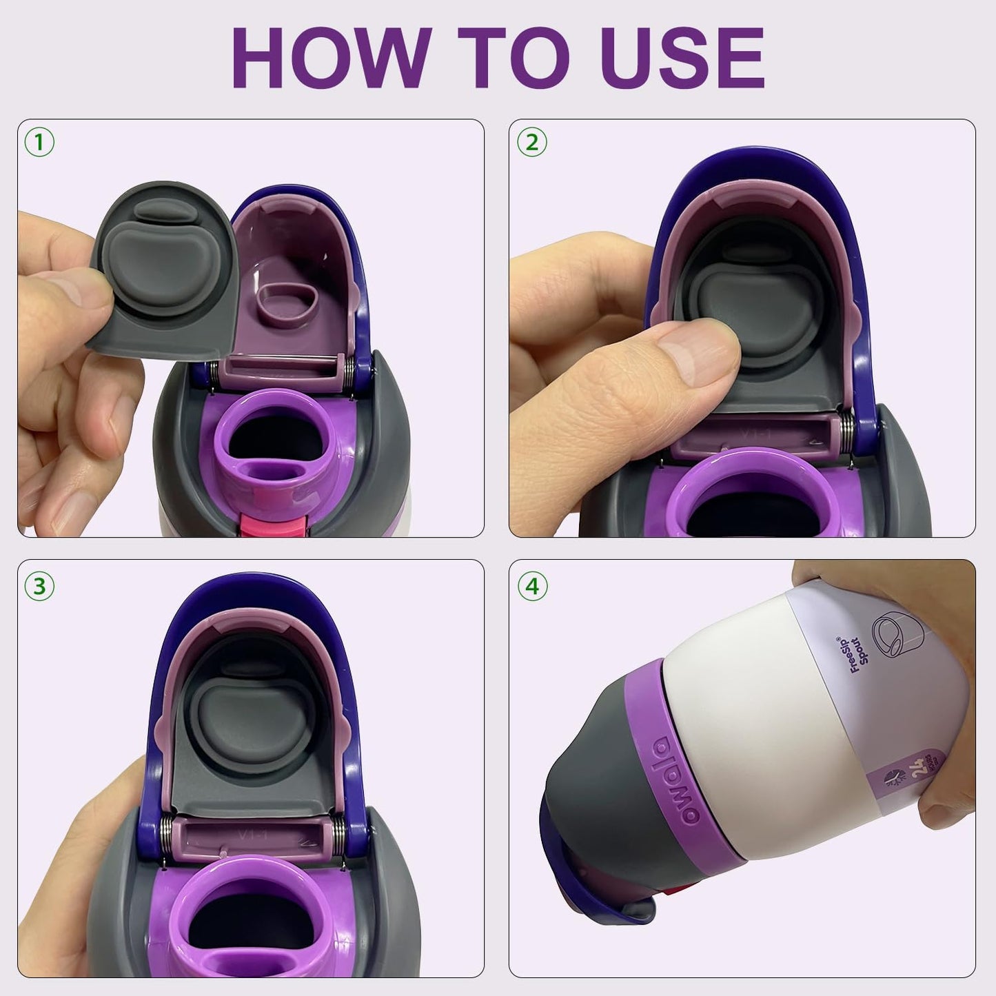 5Pcs Replacement Lid Stopper Compatible with Owala FreeSip Water Bottles - BPA-Free Accessories for 19oz, 24oz, 25oz, 32oz, 40oz Sizes