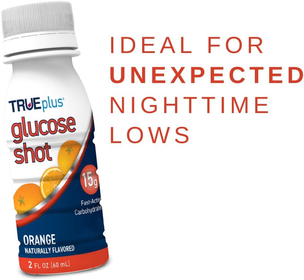 6 Bottles TRUEplus Orange Flavored Glucose Shots - Convenient Blood Sugar Support