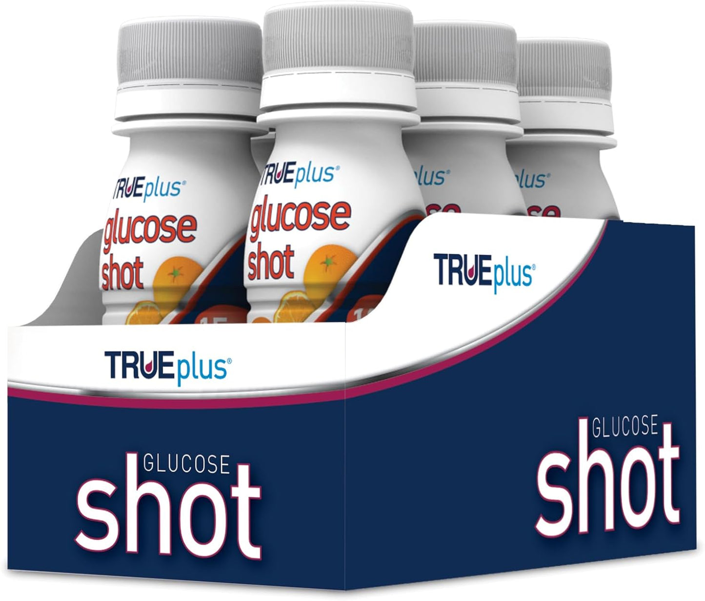 6 Bottles TRUEplus Orange Flavored Glucose Shots - Convenient Blood Sugar Support