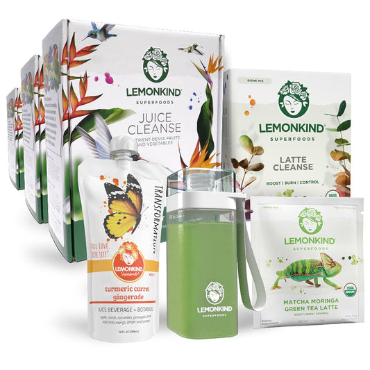 6 Day Detox & Stress-Relief Bundle - 39 Servings - Lemonkind Detox & ReSTART Fat-Burn Cleanse