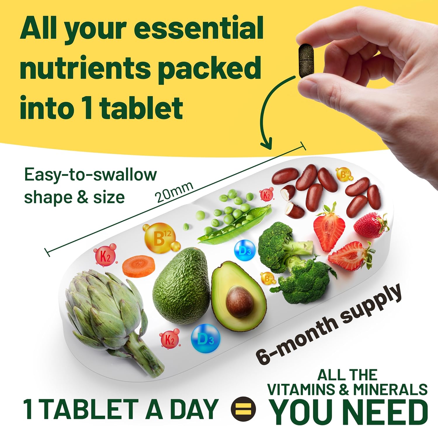 6-Month Vegan Immunity Boost Bundle: Plant-Based Multivitamins & Omega 3 Algae Oil for Energy & Health - Vegan & Vegetarian Friendly