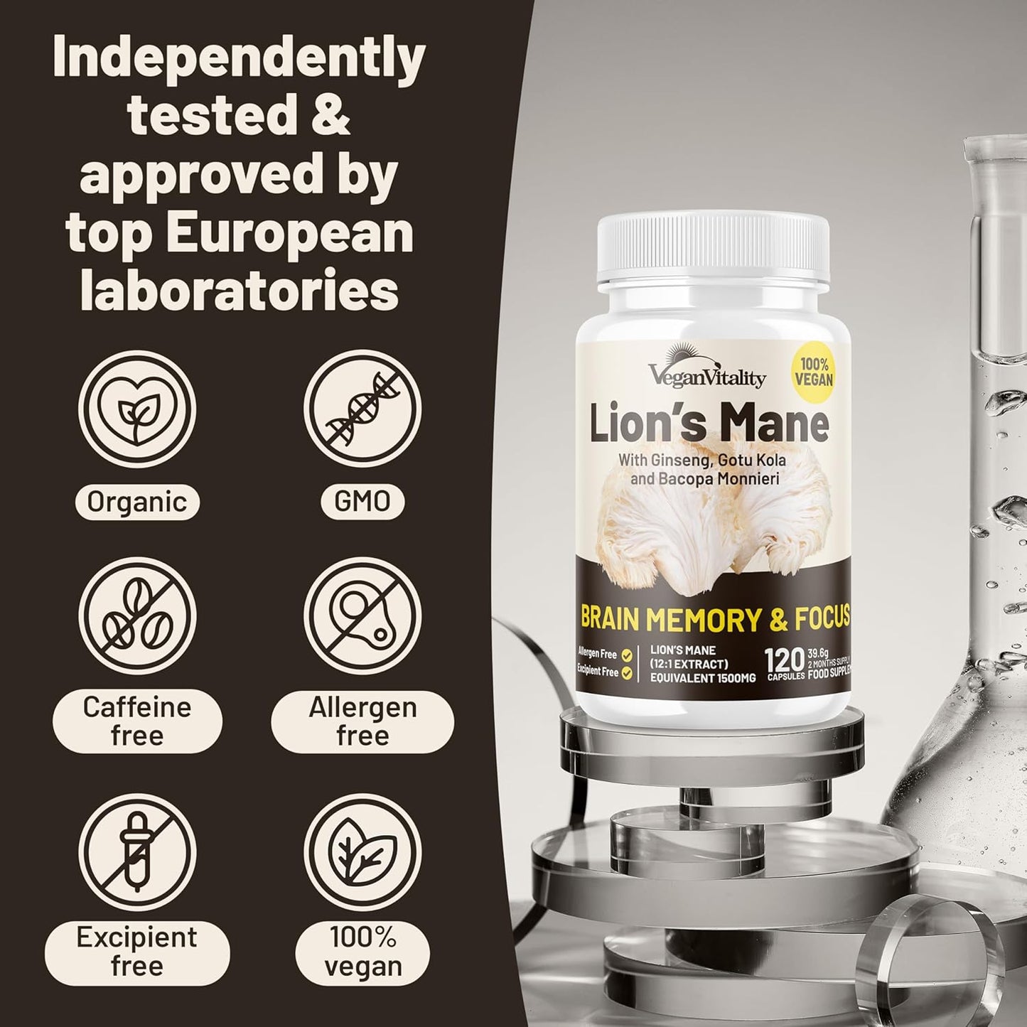 6-Month Vegan Lion's Mane & Multivitamin Combo Bundle for Optimal General Health