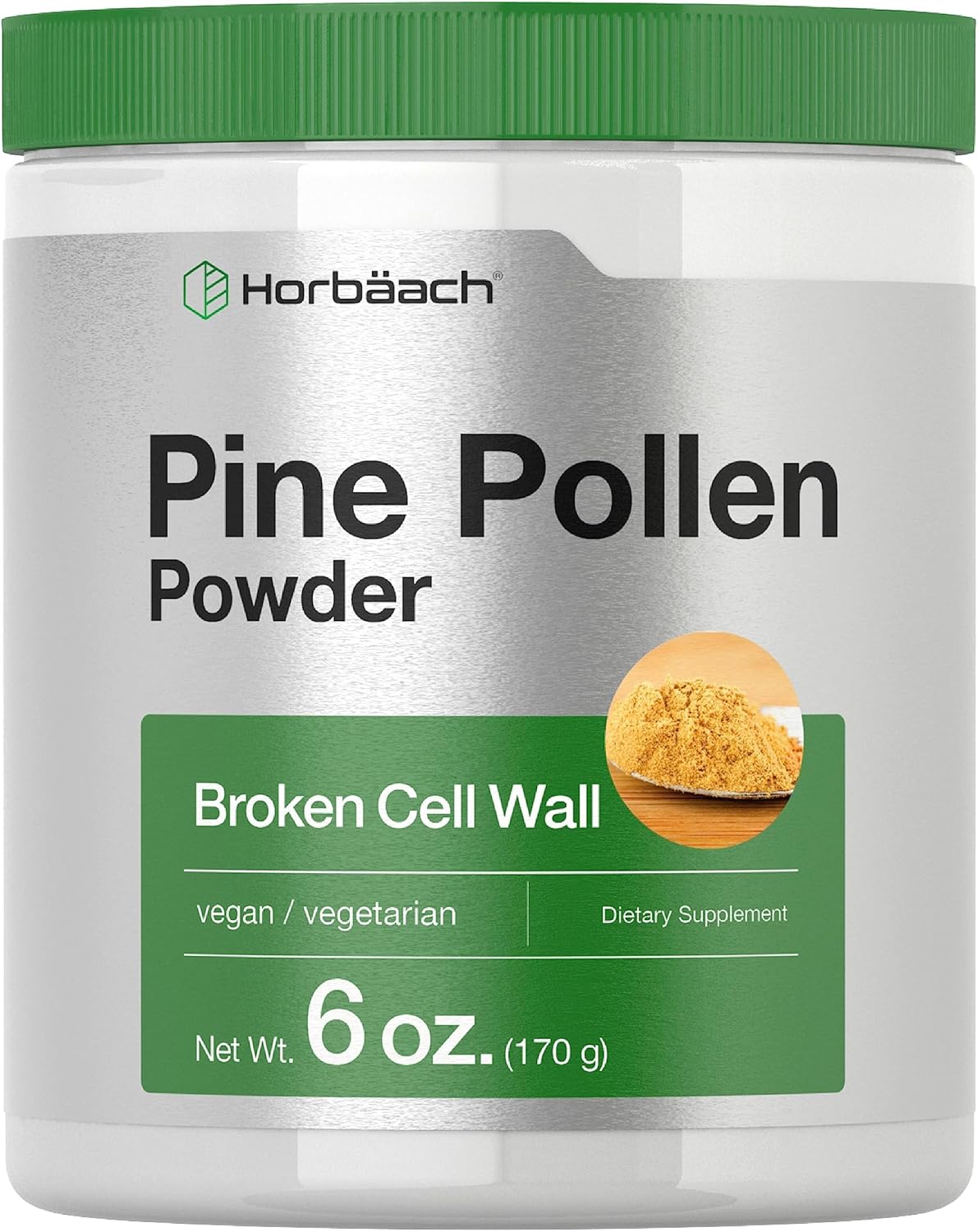 6 oz Horbäach Pine Pollen Powder - Non-GMO, Vegetarian & Gluten Free - Nature's Superfood Supplement