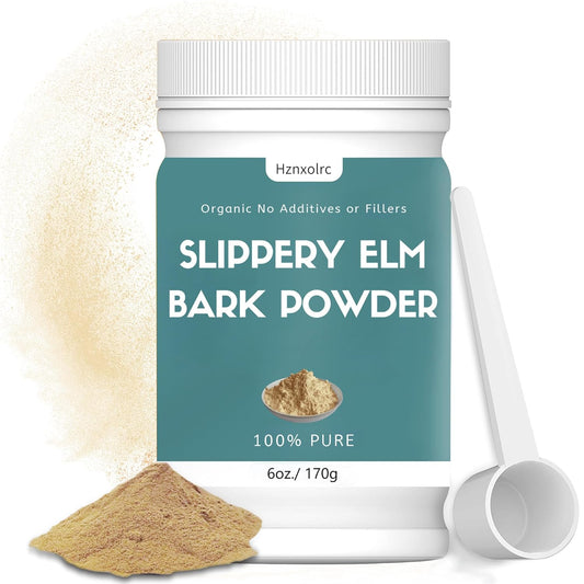 6 oz Organic Slippery Elm Bark Powder for Throat Soothing & Cough Relief - Pure, Natural, Food-Grade, Vegan, Pet Friendly