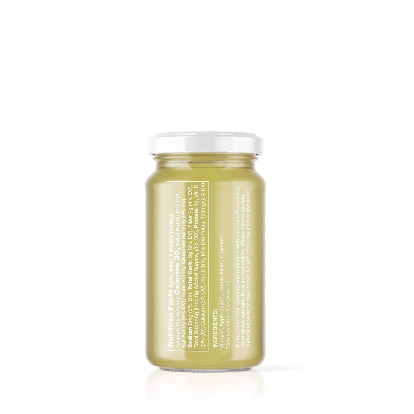 6 Pack AllWellO Cold-Pressed Ginger Shot, 60 mL USDA Organic Booster - Natural Ingredients