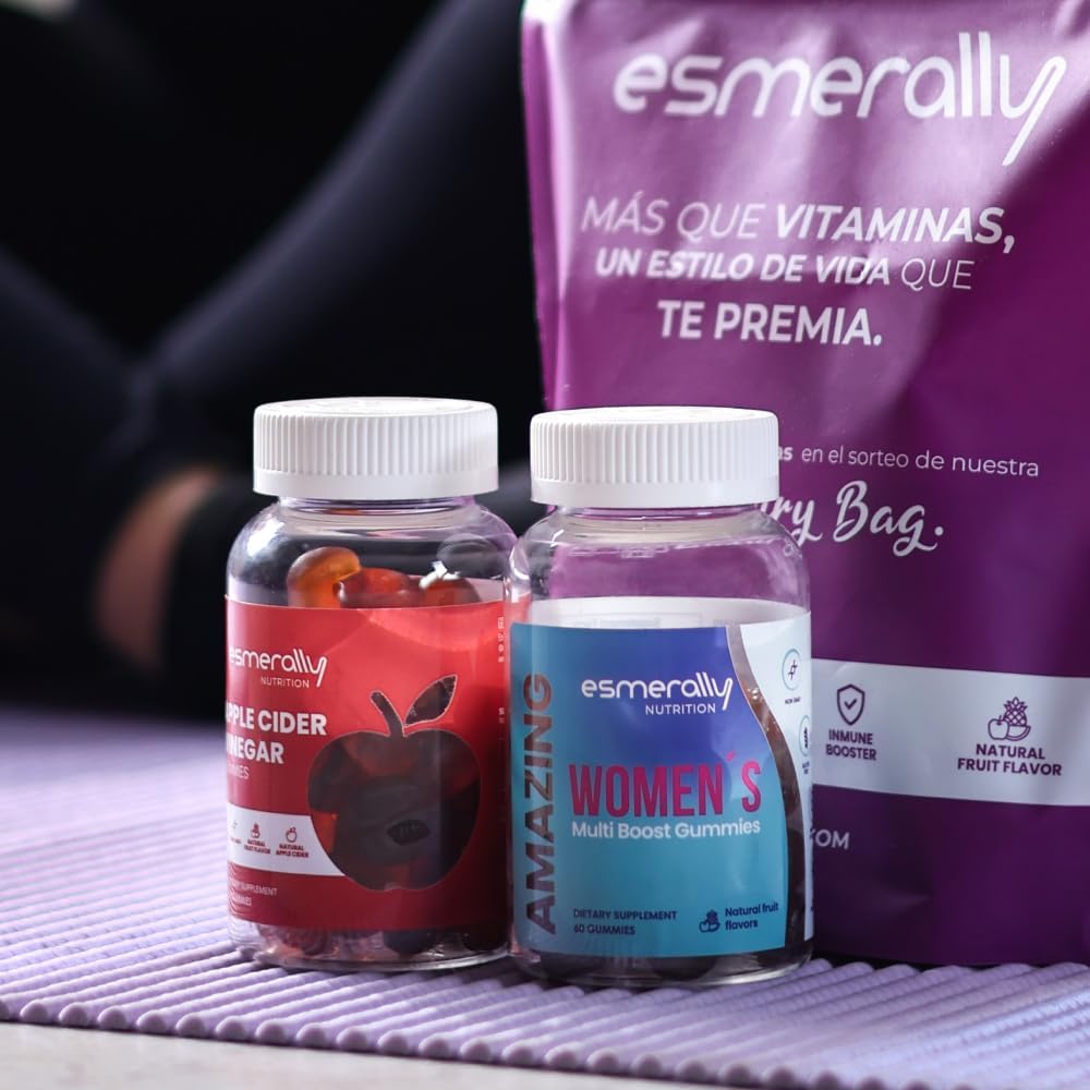 6-Pack Esmerally Women's Multivitamin Gummies with Apple Cider Vinegar - 360 Count - Natural Fruit Flavor - Gluten Free & Non GMO - Women's Vitamins