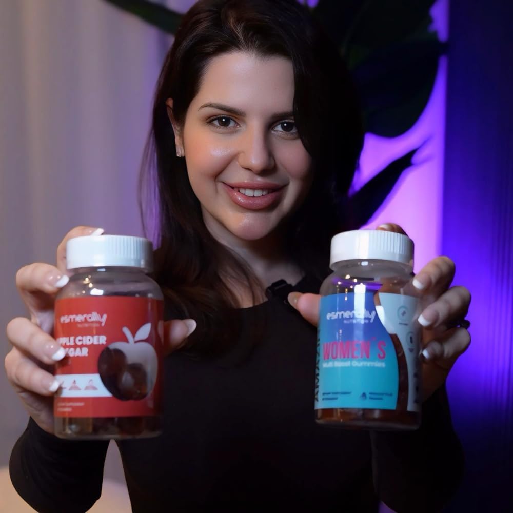 6-Pack Esmerally Women's Multivitamin Gummies with Apple Cider Vinegar - 360 Count - Natural Fruit Flavor - Gluten Free & Non GMO - Women's Vitamins