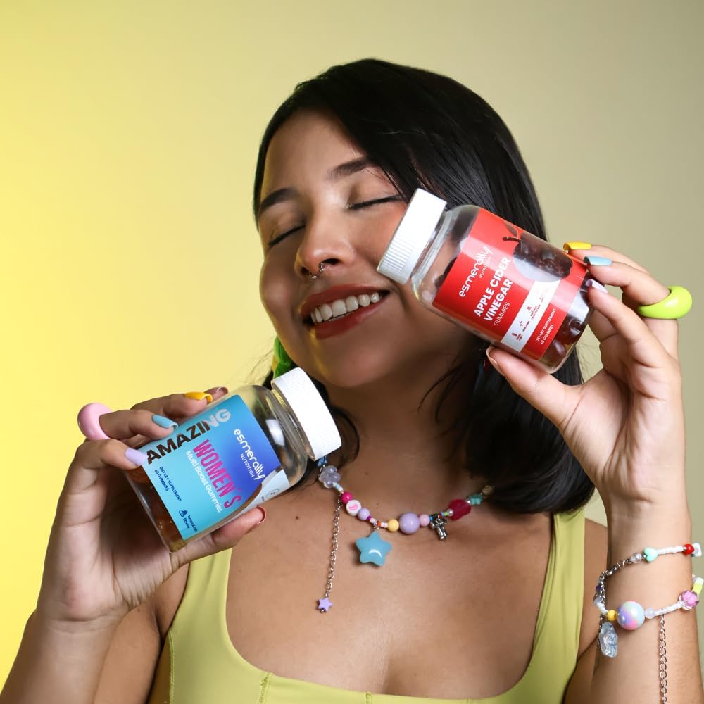 6-Pack Esmerally Women's Multivitamin Gummies with Apple Cider Vinegar - 360 Count - Natural Fruit Flavor - Gluten Free & Non GMO - Women's Vitamins