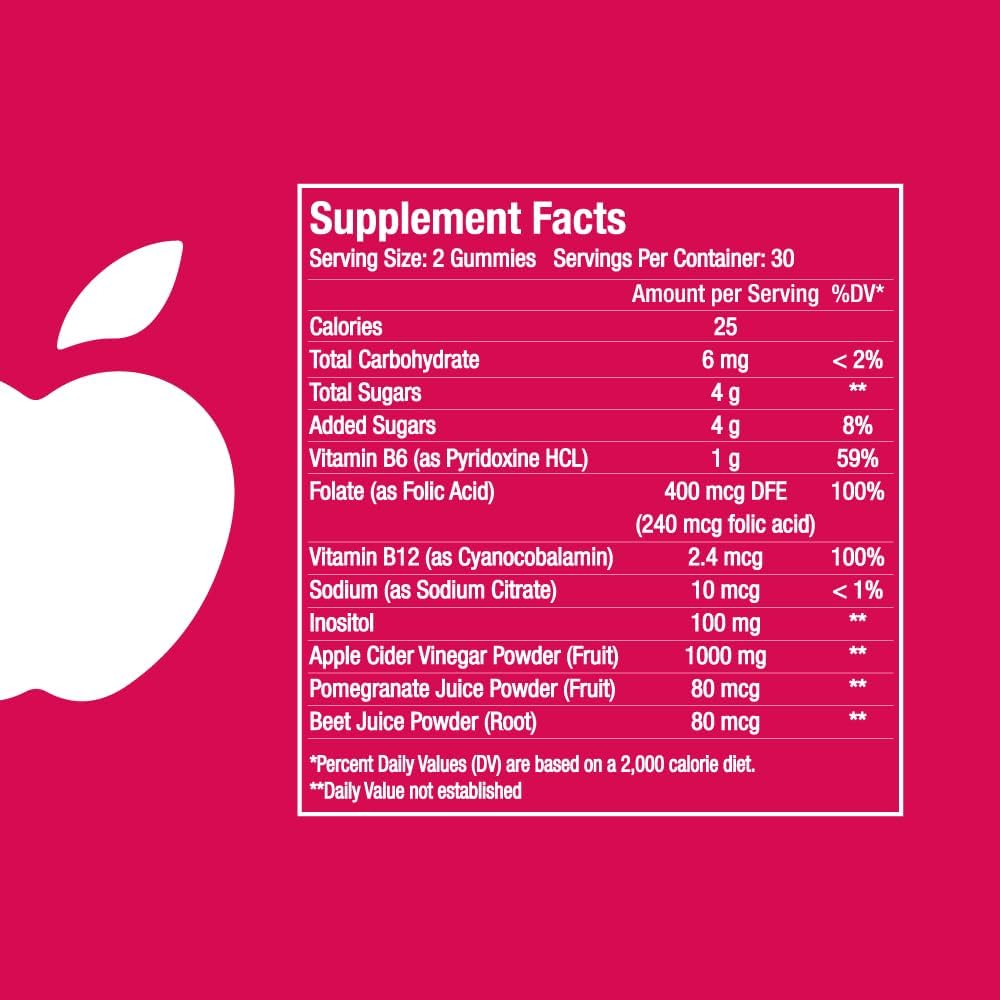 6-Pack Esmerally Women's Multivitamin Gummies with Apple Cider Vinegar - 360 Count - Natural Fruit Flavor - Gluten Free & Non GMO - Women's Vitamins