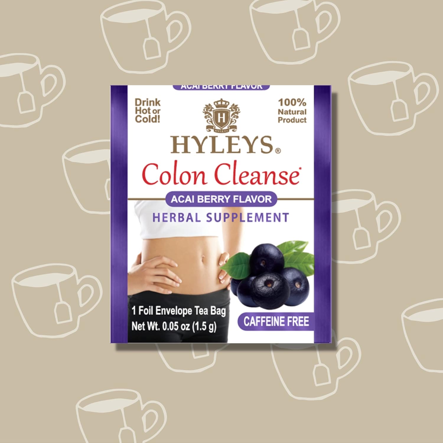 6-Pack Hyleys Colon Cleanse Tea with Acai Berry Flavor - 150 Tea Bags