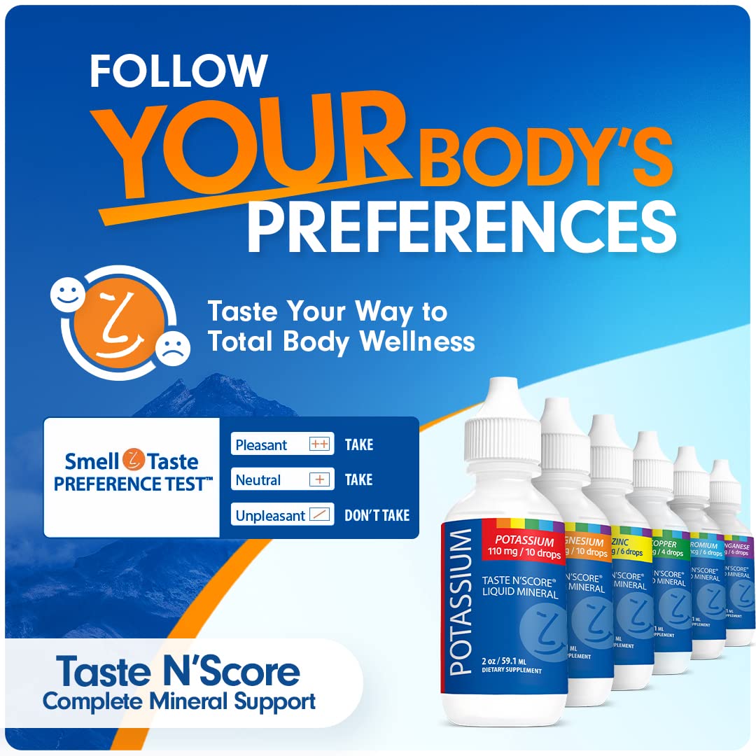 6-Pack Liquid Mineral Kit: SENSEable Supplements Lyte Balance Taste N' Score - Potassium, Zinc, Manganese, Copper, Chromium, Magnesium - 100% Pure Dietary Supplements