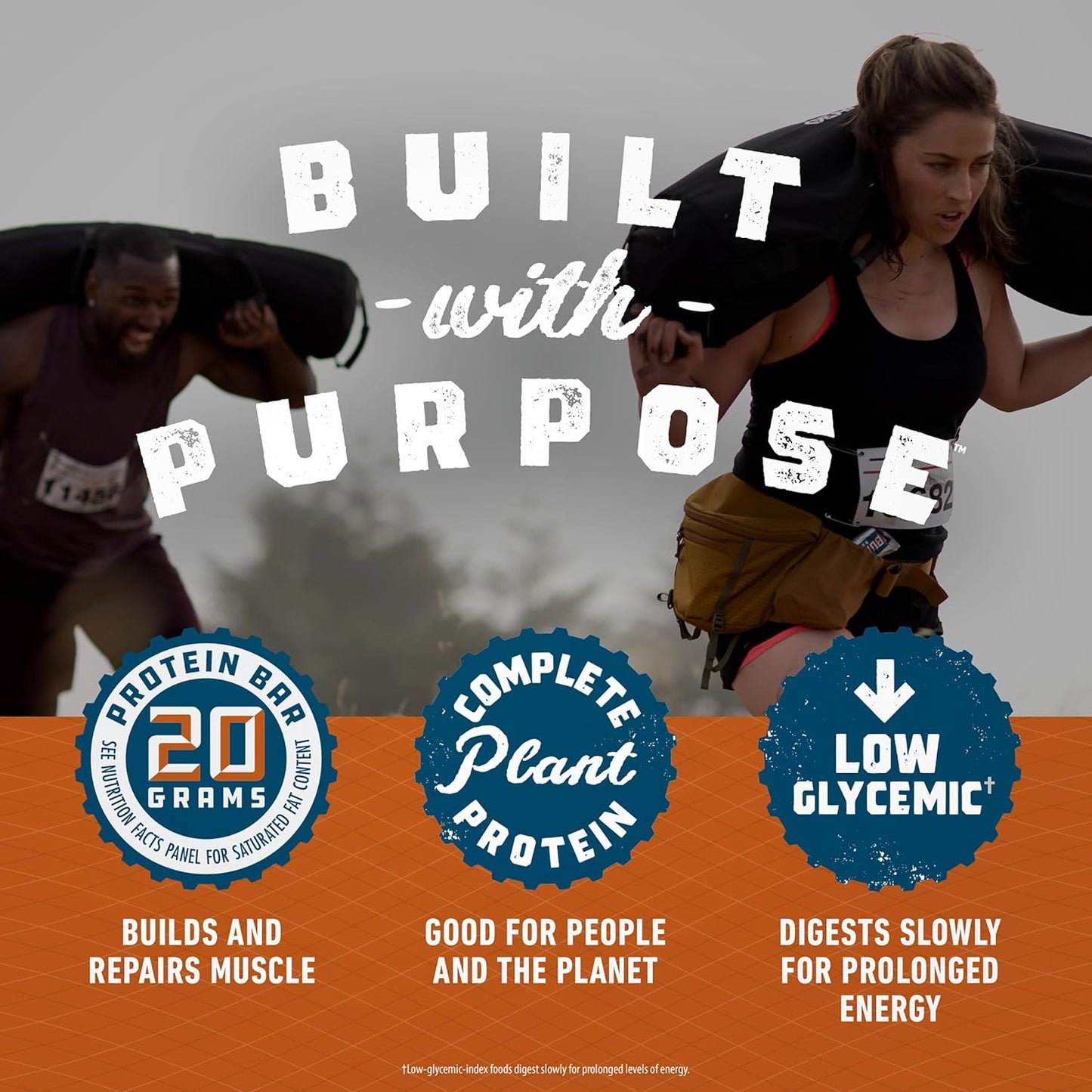 6 Pack of CLIF Builders Chocolate Peanut Butter Plant Based Protein Bars - Gluten Free, Non-GMO, Low Glycemic - 20g Protein - 2.4 oz Bars