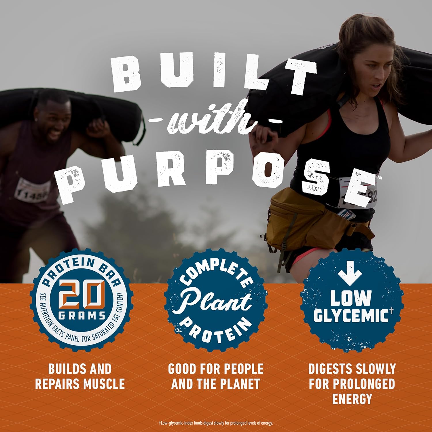 6 Pack of CLIF Builders Chocolate Peanut Butter Plant Based Protein Bars - Gluten Free, Non-GMO, Low Glycemic - 20g Protein - 2.4 oz Bars