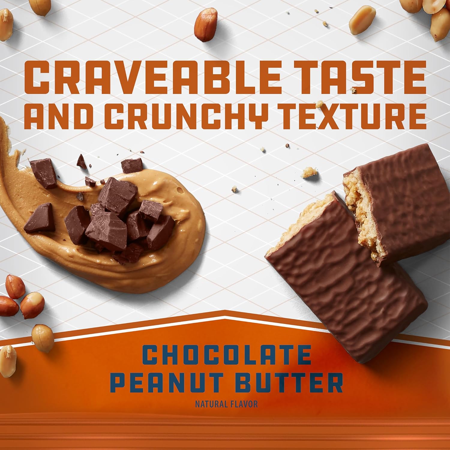 6 Pack of CLIF Builders Chocolate Peanut Butter Plant Based Protein Bars - Gluten Free, Non-GMO, Low Glycemic - 20g Protein - 2.4 oz Bars