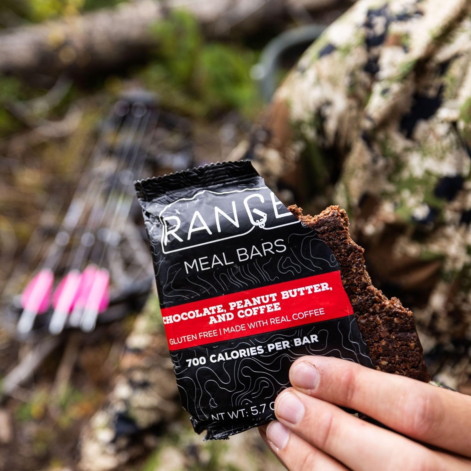 6 Pack of Mint Chocolate Chip High Calorie Gluten Free Meal Replacement Bars for Backpacking