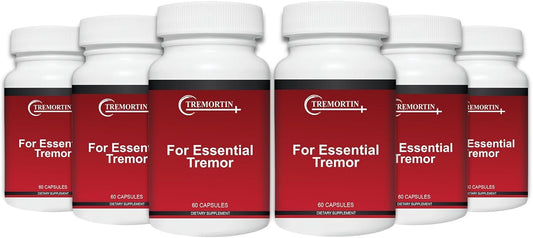6-Pack Tremortin: Top Natural Relief for Essential Tremor - Helps with Shaky Hands, Arms, Legs, & Voice Tremors