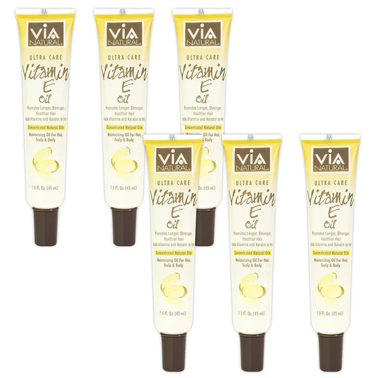 6-Pack Via Natural Ultra Care Oil - Vitamin E (1.5oz) - Moisturizing, Nourishing Skincare Oil