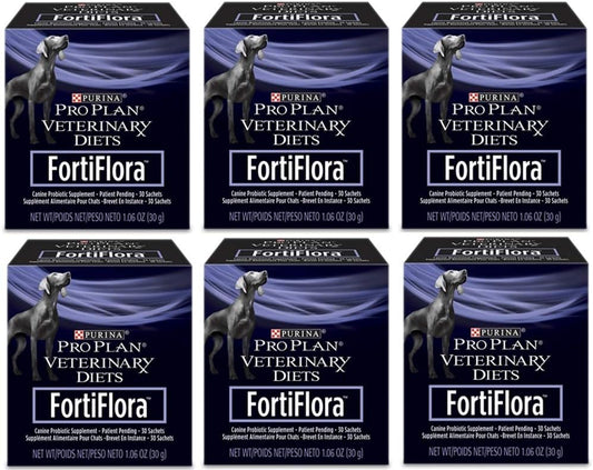 6 Packs of Purina FortiFlora Dog Supplement - 30 Count per Pack