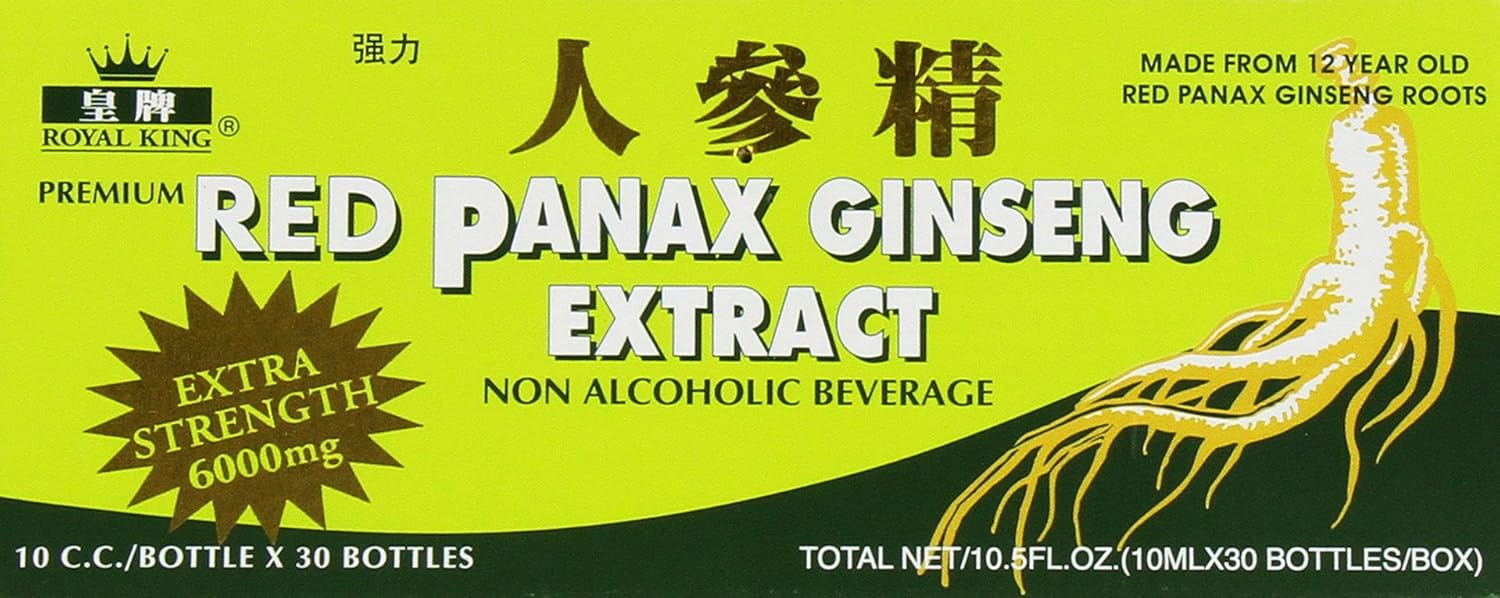6 Packs of Red Panax Ginseng Extract with 30 Bottles - Natural Energy Booster and Immune Support Supplement