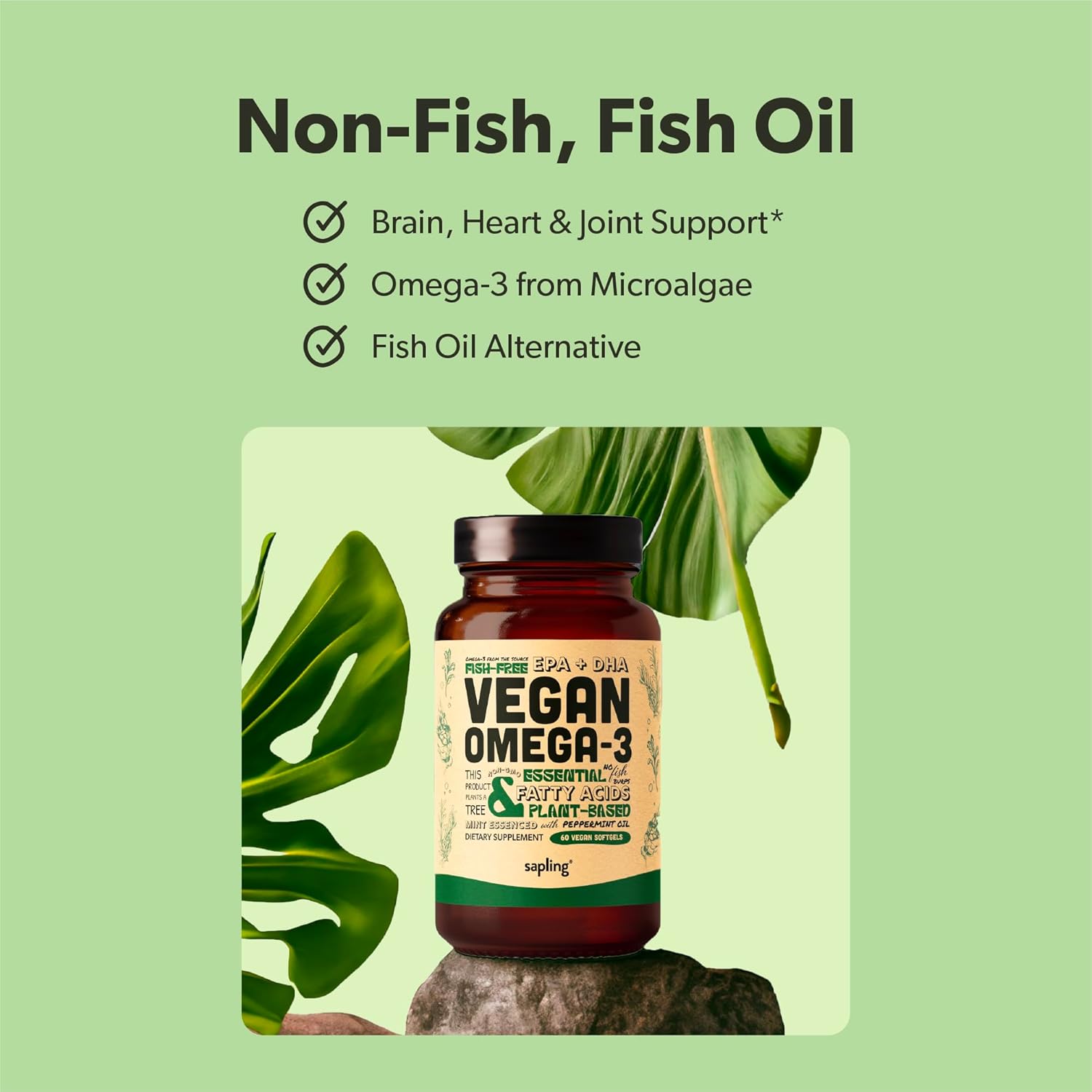 60 & 180 Softgels Bundle: Vegan Omega 3 with B Complex Vitamins - Plant Based DHA & EPA Fatty Acids, Whole Food Blend