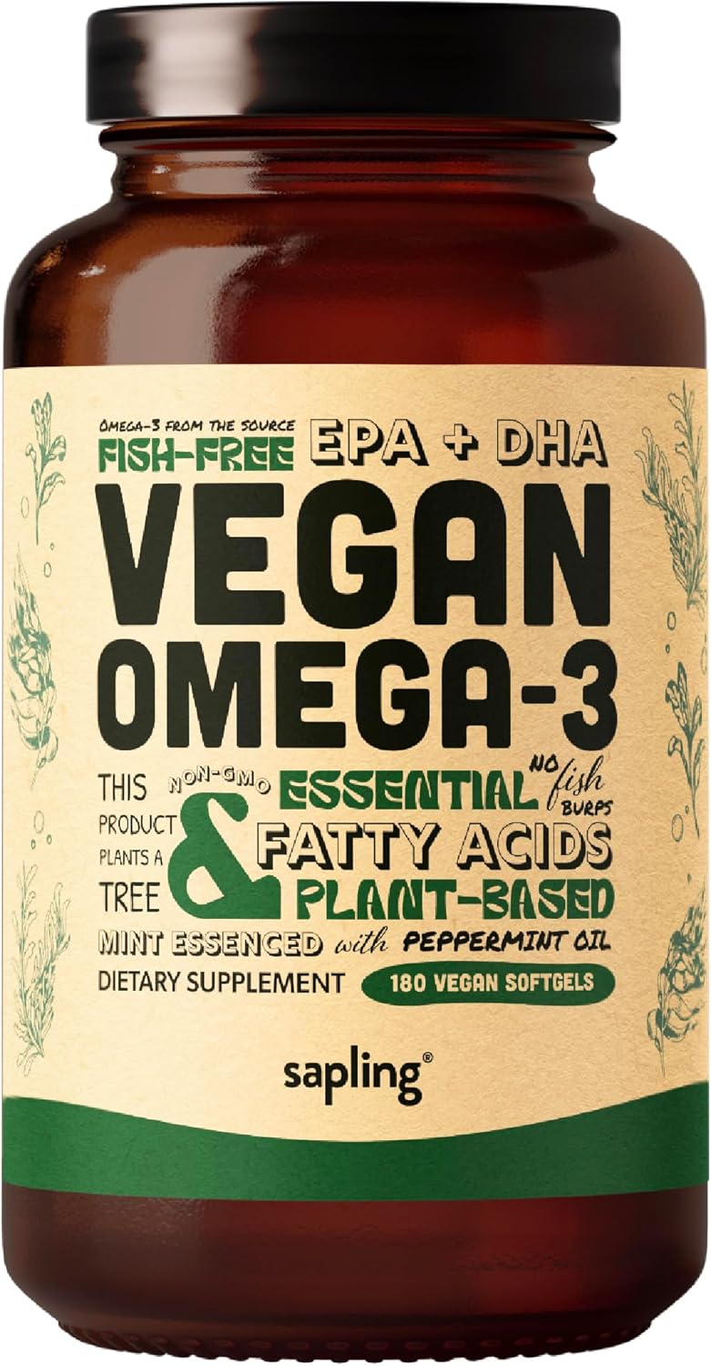 60 & 180 Softgels Bundle: Vegan Omega 3 with B Complex Vitamins - Plant Based DHA & EPA Fatty Acids, Whole Food Blend