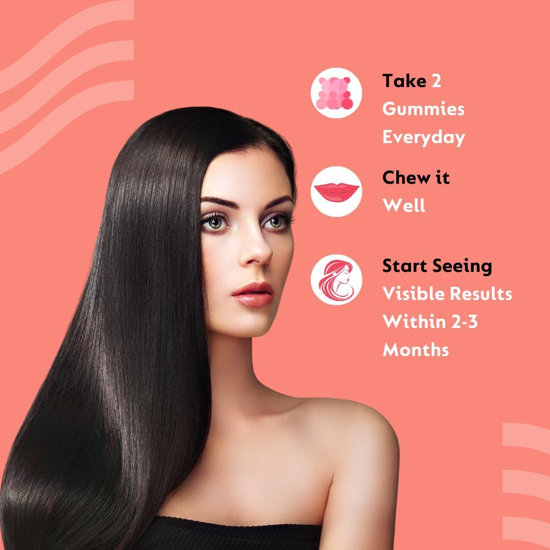 60 Ace Nutrimony Balanced Biotin Gummies for Hair Growth - Vegan Hair Skin and Nails Vitamins for Men & Women, Gluten Free