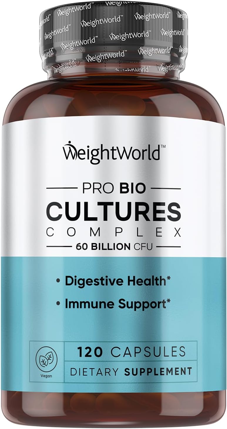 60 Billion CFU Vegan Probiotic Complex Capsules - 2 Months Supply - Bio Cultures Complex with Prebiotics