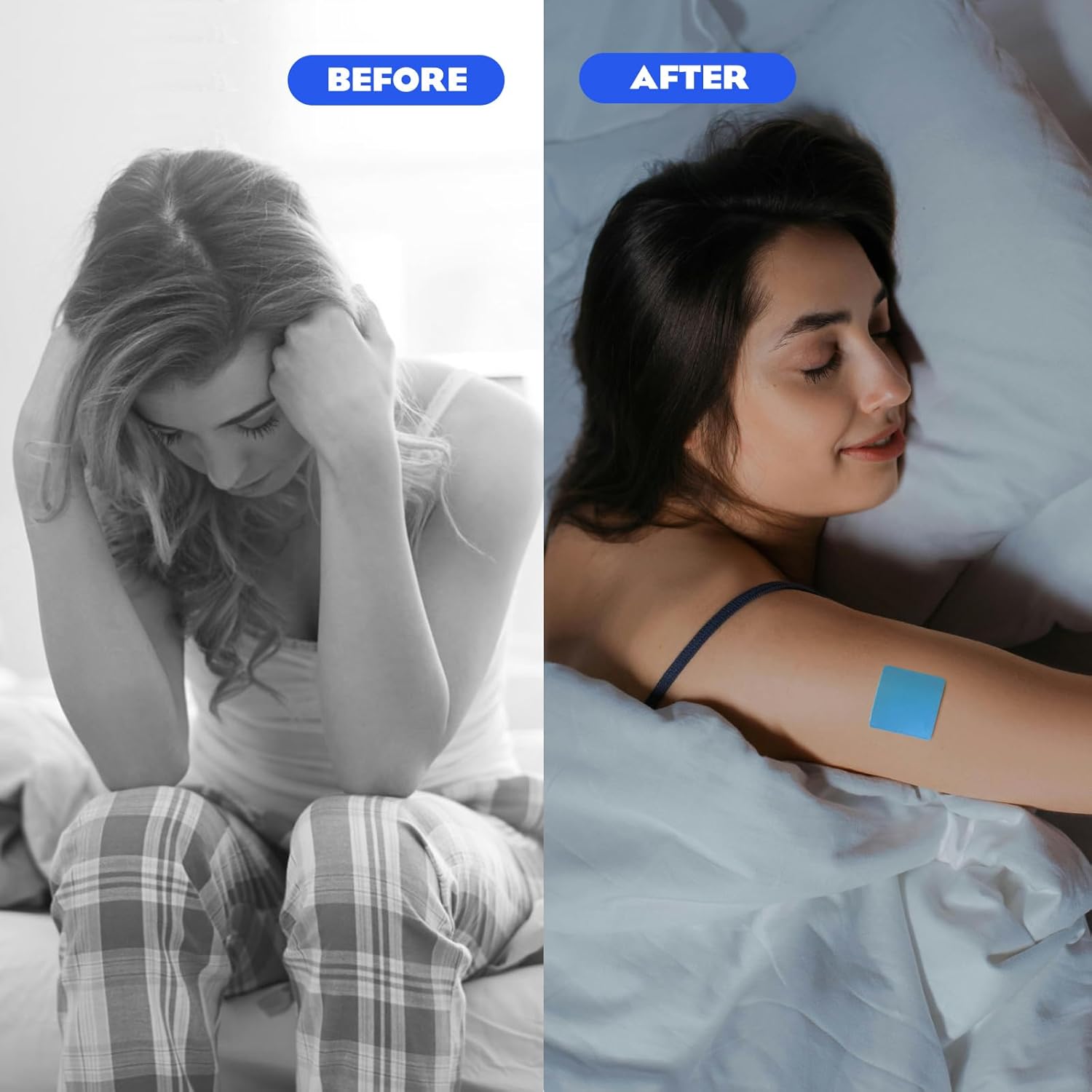 60 Blue Bell Sleep Patches for Adults - Natural Plant Ingredients, Skin-Friendly and Long-Lasting Sleep Aid