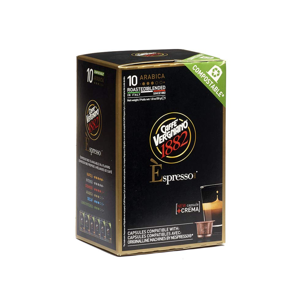 60 Caffe Vergnano 1882 Arabica Nespresso Compatible Capsules