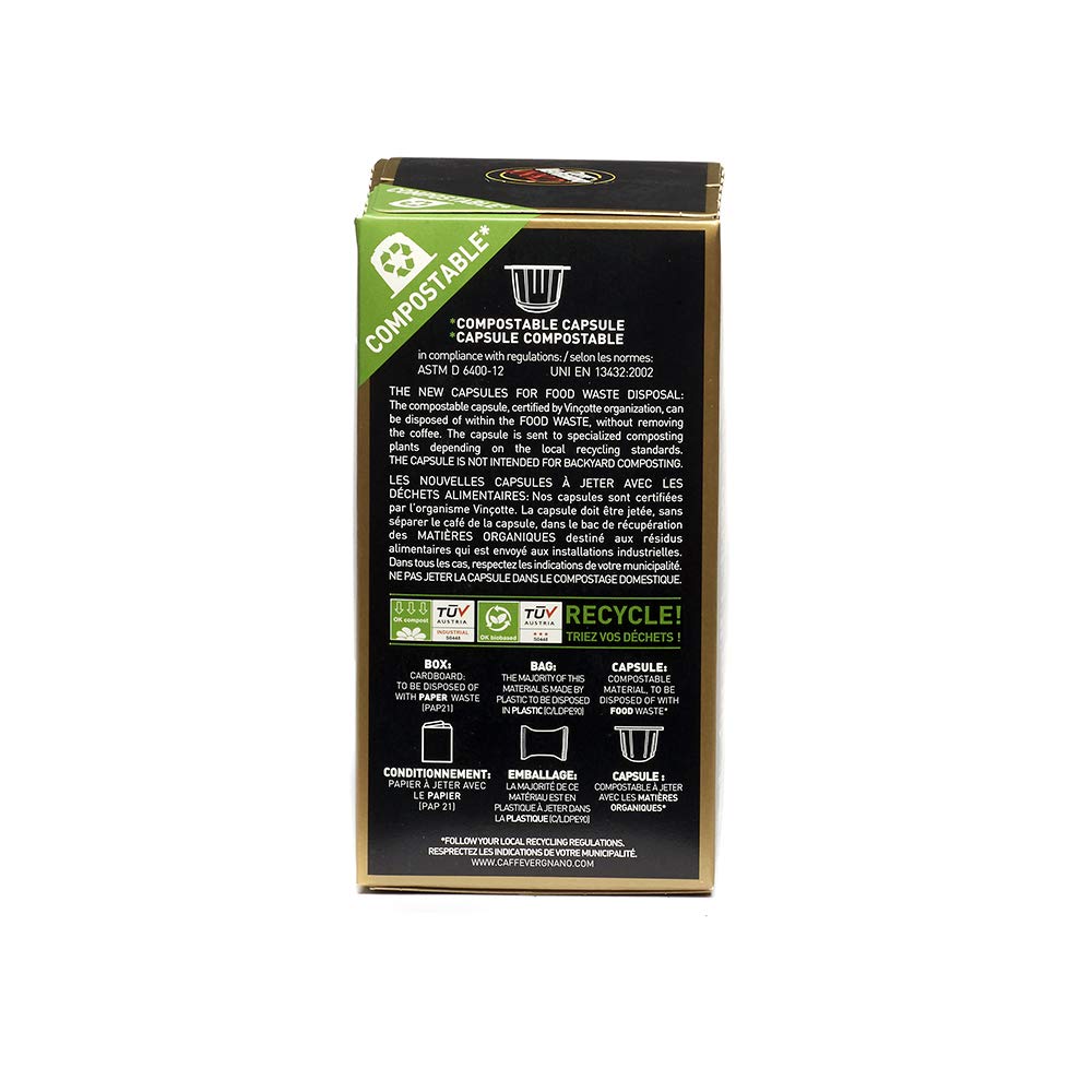 60 Caffe Vergnano 1882 Arabica Nespresso Compatible Capsules