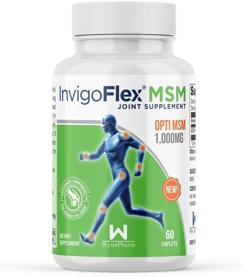 60 Caplets of INVIGOFLEX MSM Methylsulfonylmethane Supplement for Joint Health