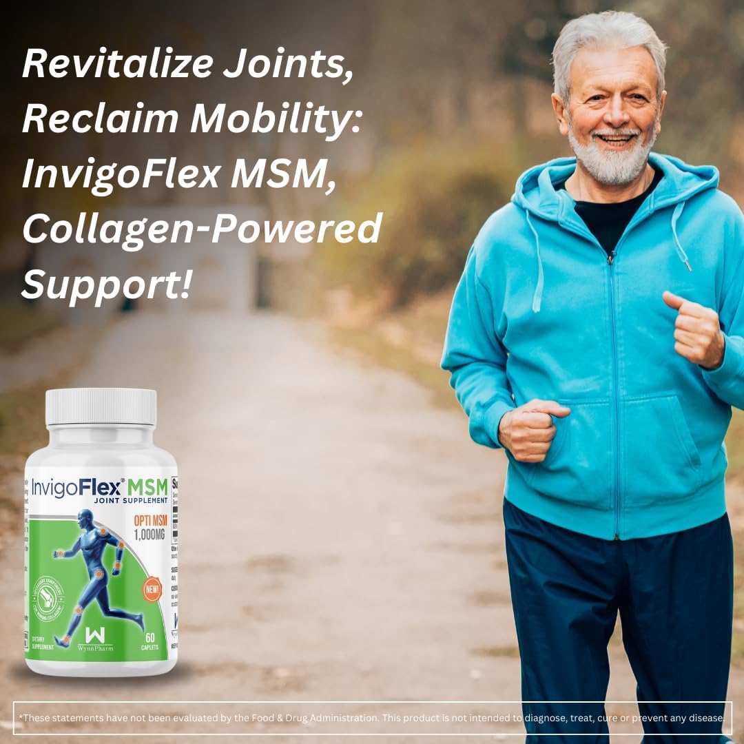 60 Caplets of INVIGOFLEX MSM Methylsulfonylmethane Supplement for Joint Health