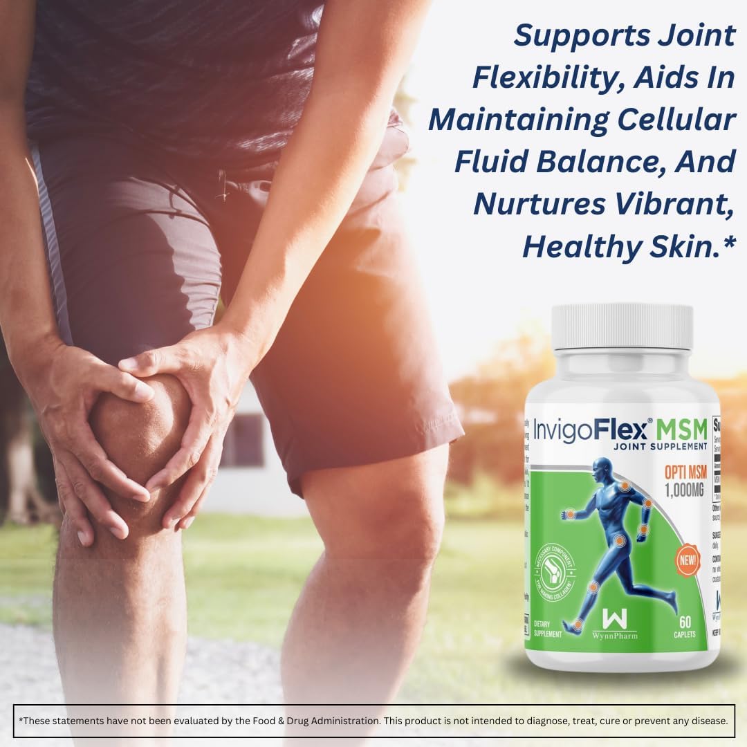 60 Caplets of INVIGOFLEX MSM Methylsulfonylmethane Supplement for Joint Health