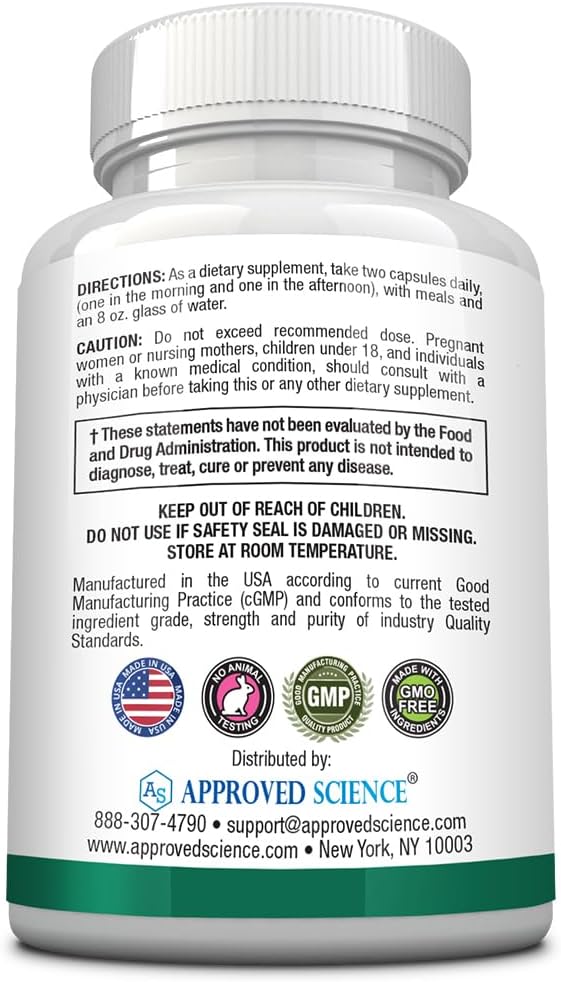 60 Capsules Approved Science Multi-Vitamin with Full-Spectrum B-Vitamins, Green Tea, Lutein, Lycopene, Zeaxanthin, BioPerine - 6 Month Supply