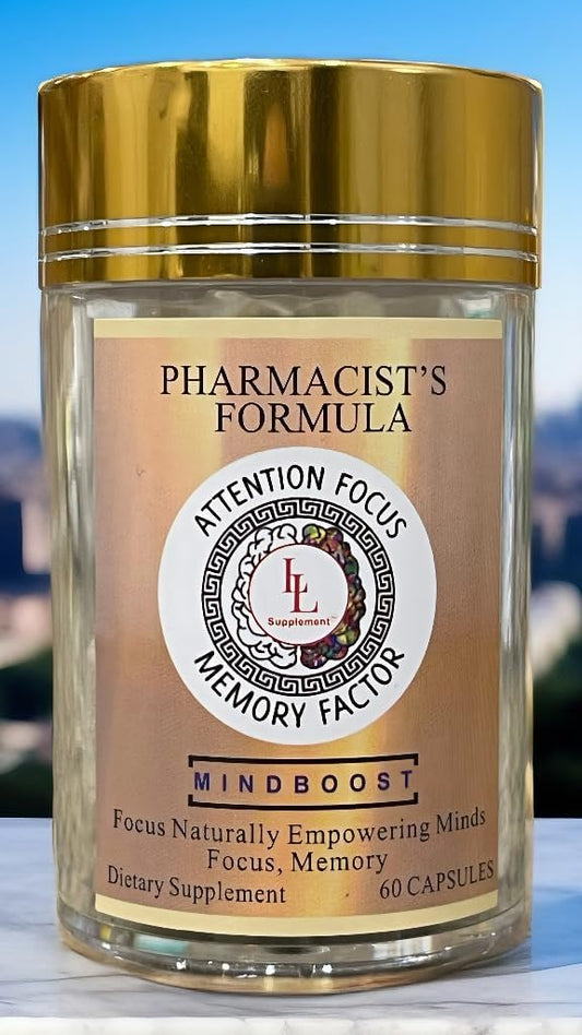 60 Capsules L & L Supplement MindBoost Pharmacist-Crafted Brain Focus Support Formula