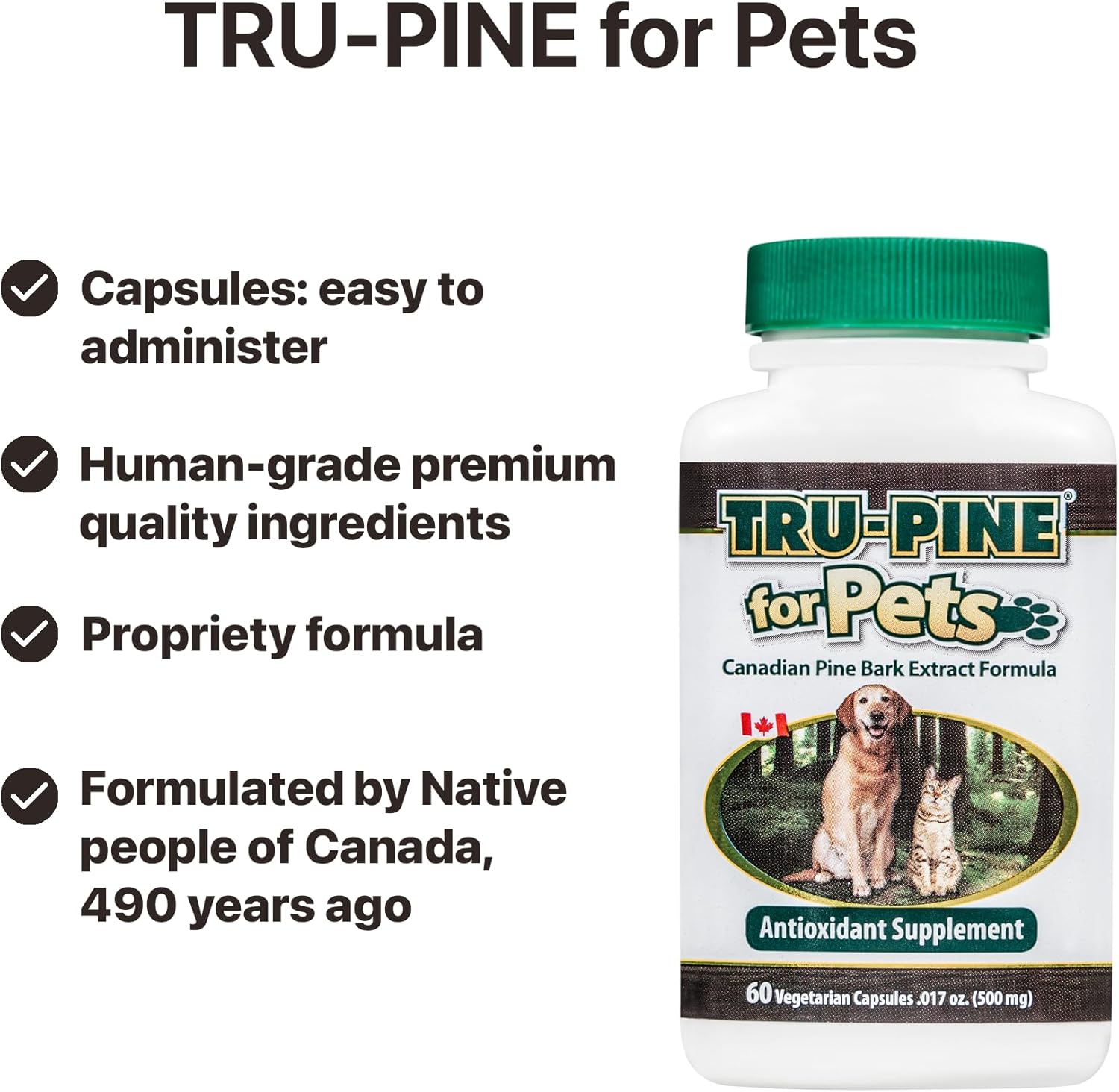 60 Capsules of Essiac International Tru-Pine Pet Supplement
