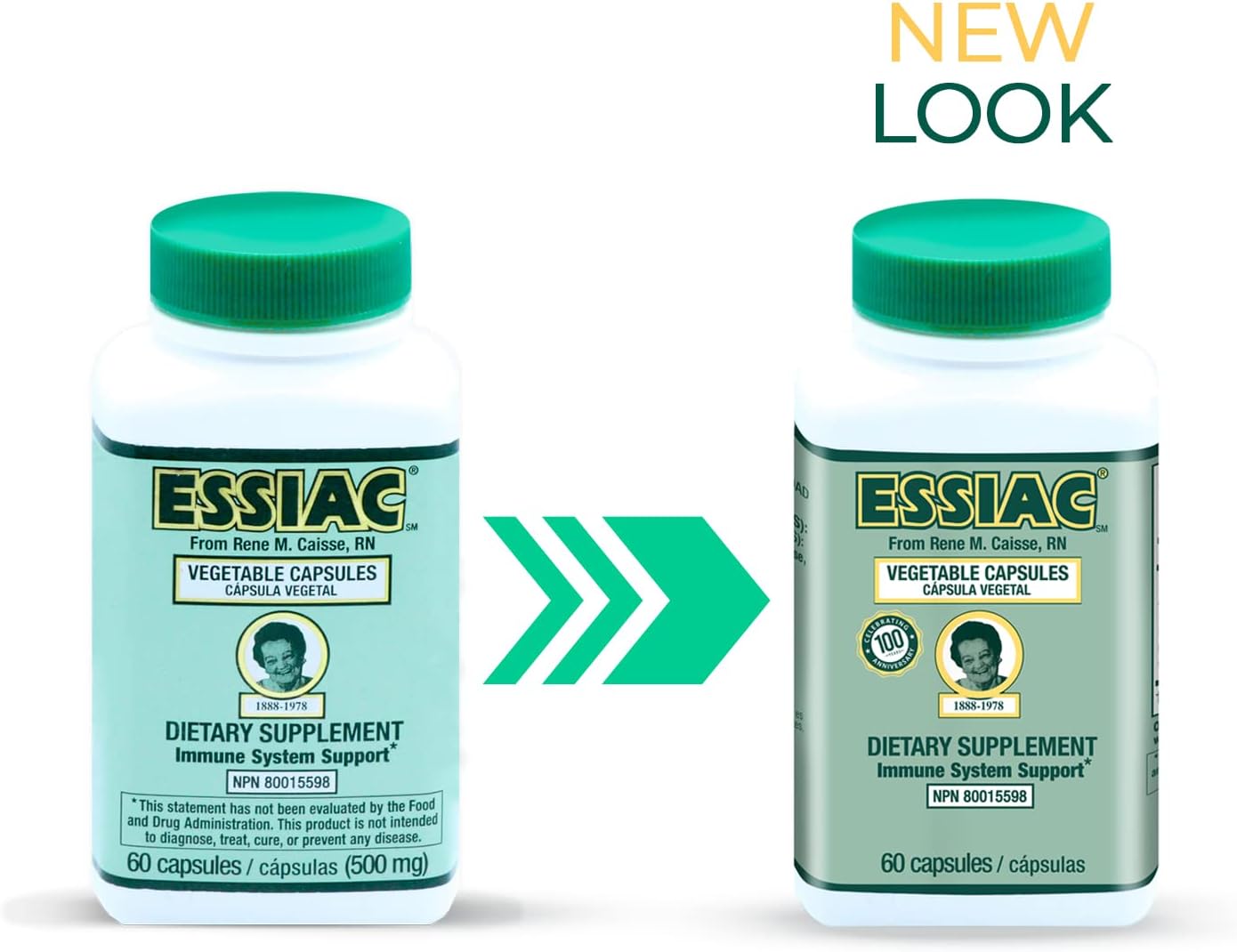 60 Capsules of ESSIAC Tea Herbal Extract Capsules for Overall Health & Well-Being - Antioxidant Blend (1922 Formula)