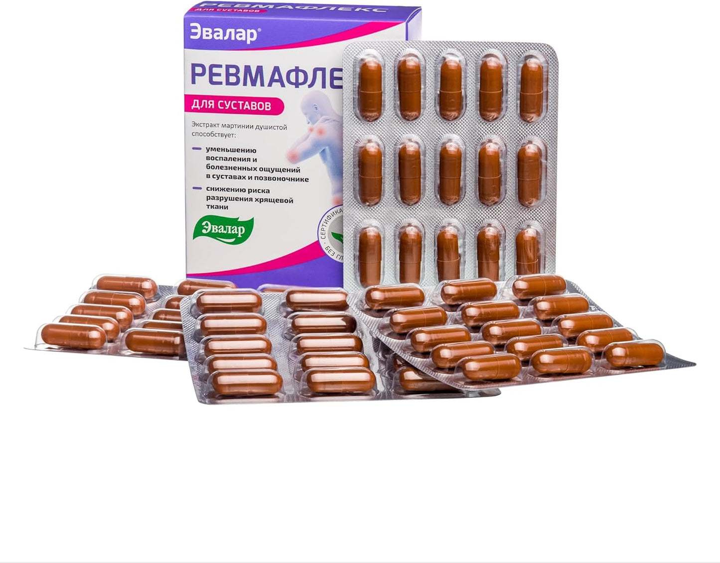 60 Capsules of Evalar Martynia Extract Devil's Claw Herb Supplement