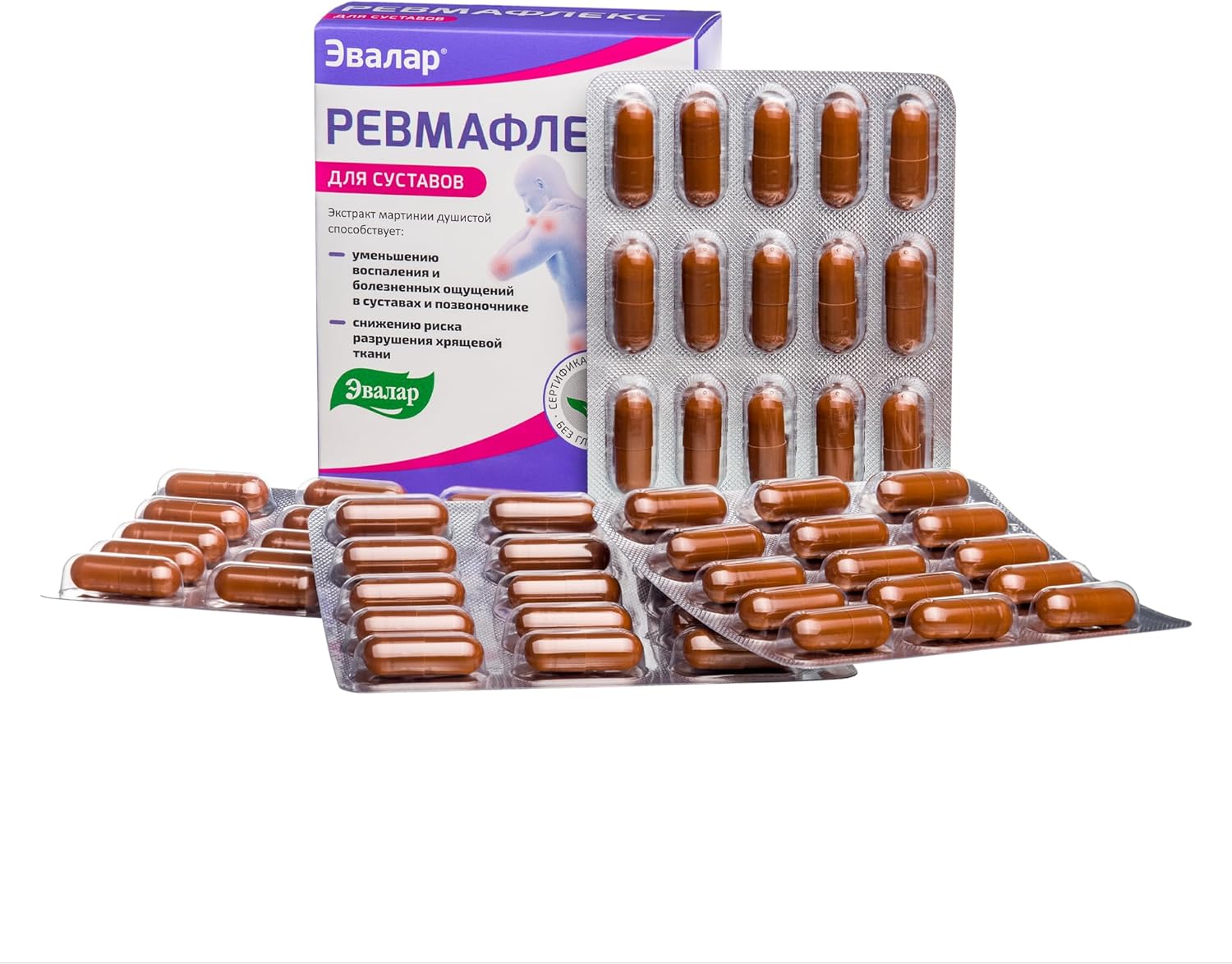 60 Capsules of Evalar Martynia Extract Devil's Claw Herb Supplement