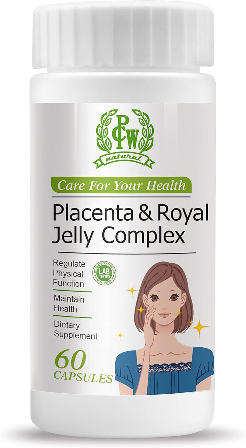 60 Capsules of Generic PCW Placenta and Royal Jelly Complex - Natural Supplement for Health