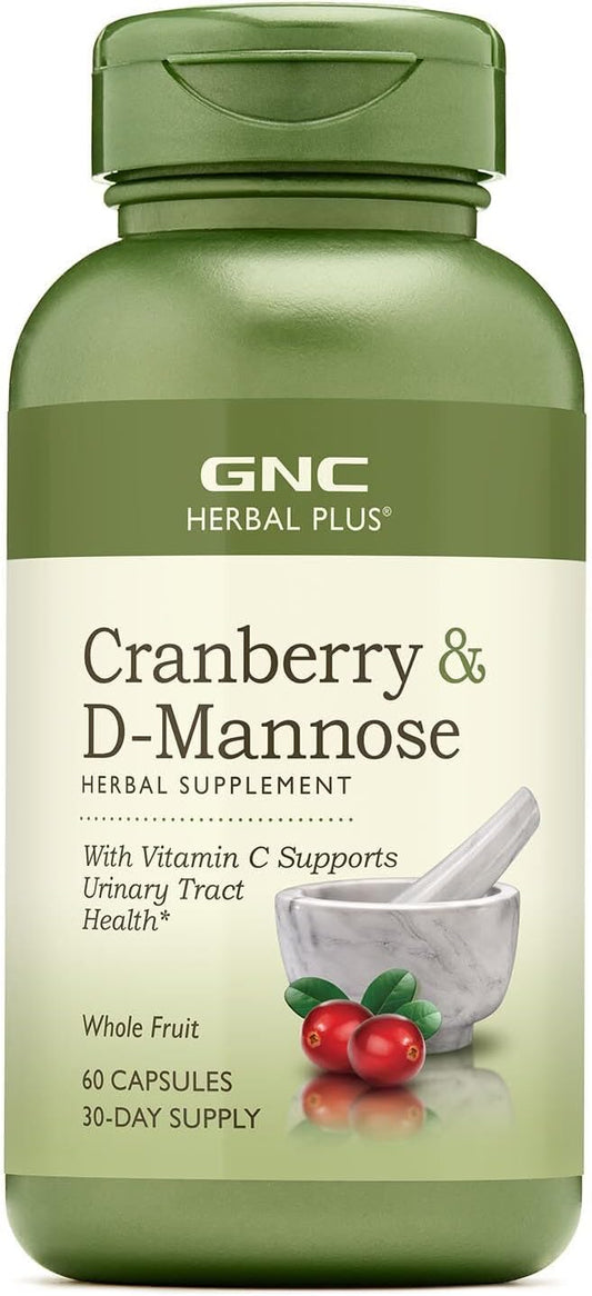 60 Capsules of GNC Herbal Plus Cranberry D-Mannose Supplement