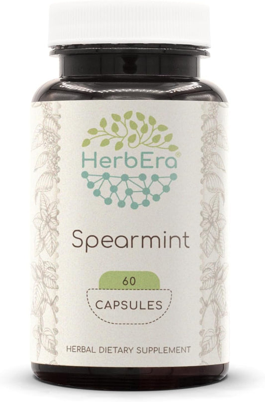 60 Capsules of HerbEra Spearmint (Mentha spicata) Dried Leaf 500 mg - Natural Spearmint Supplement