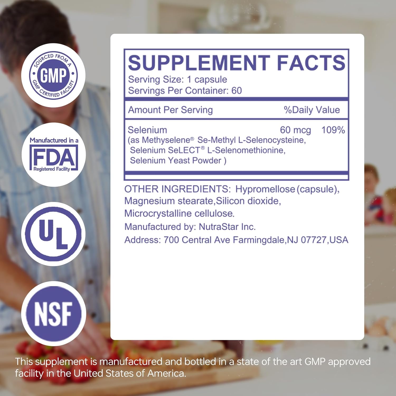 60 Capsules of HUJ Selenium Supplement for Antioxidant and Mineral Support