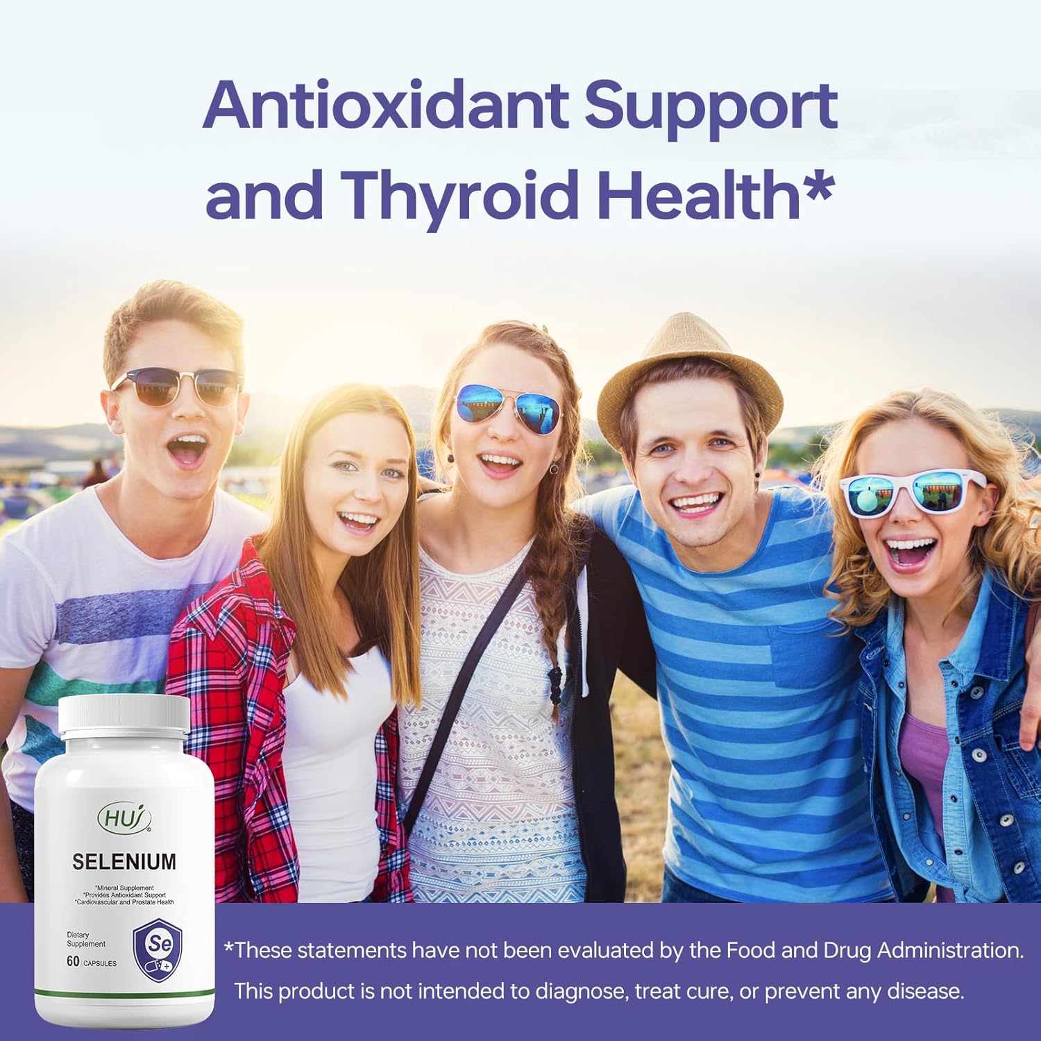 60 Capsules of HUJ Selenium Supplement for Antioxidant and Mineral Support