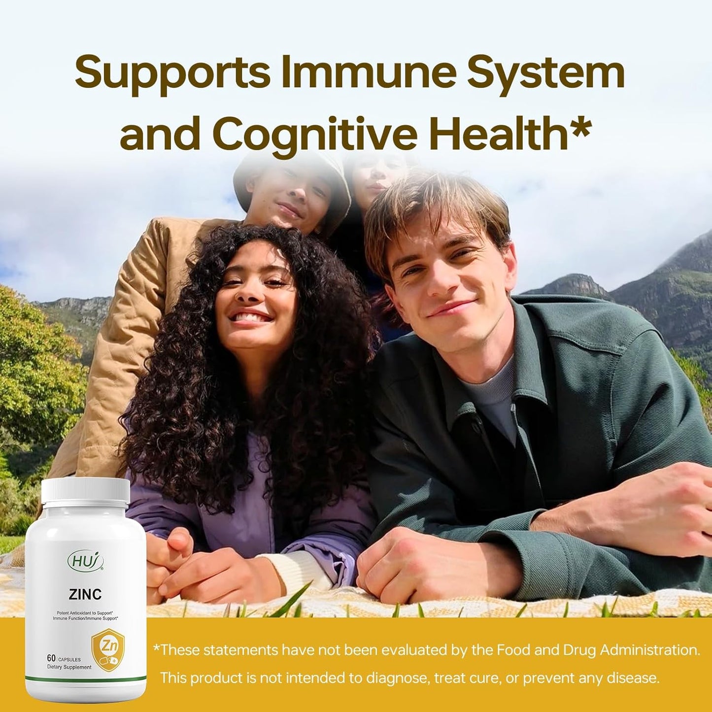 60 Capsules of HUJ Zinc: Powerful Antioxidant for Immune System Boost