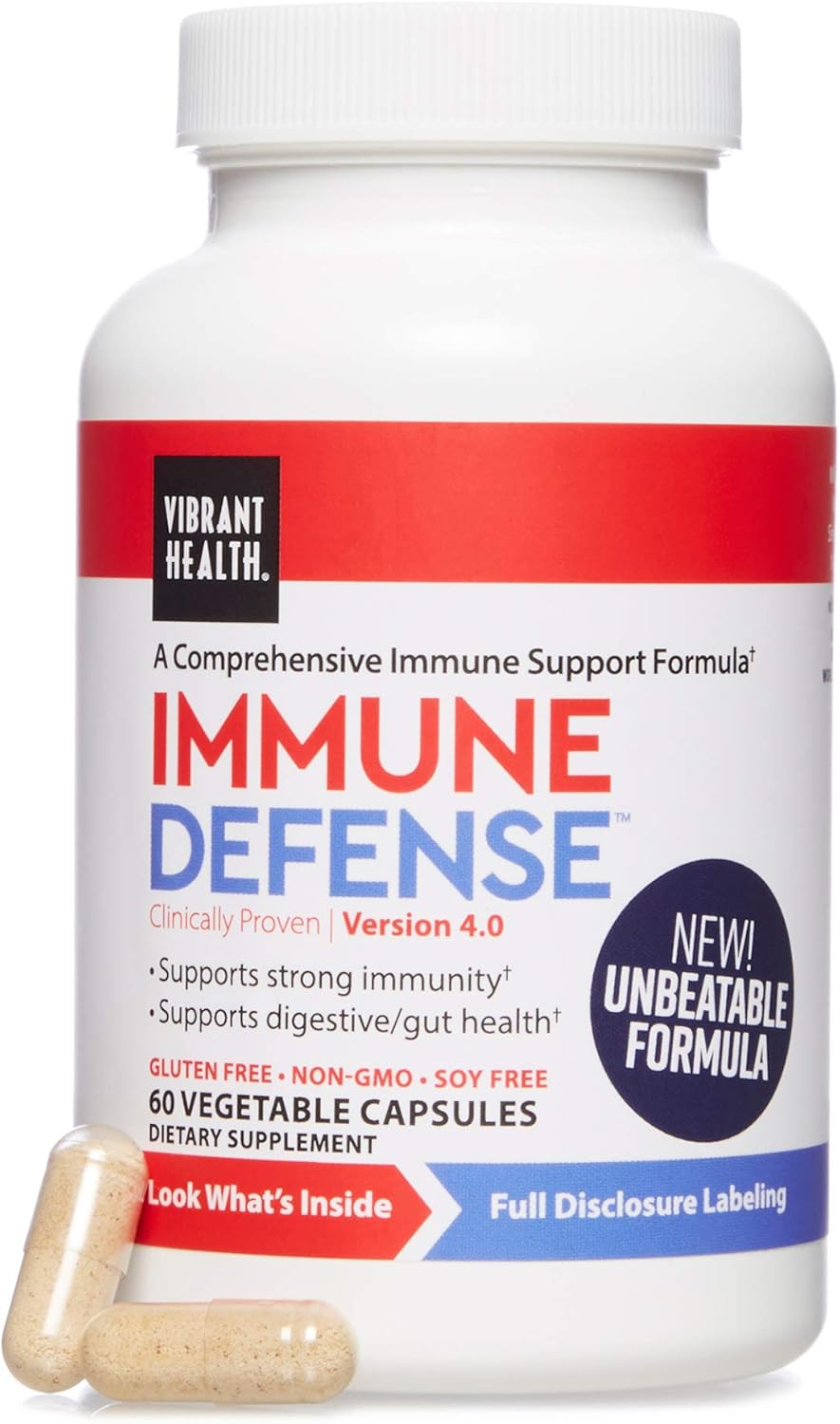 60 Capsules of Immune Defense and Digestive Support for Vibrant Health
