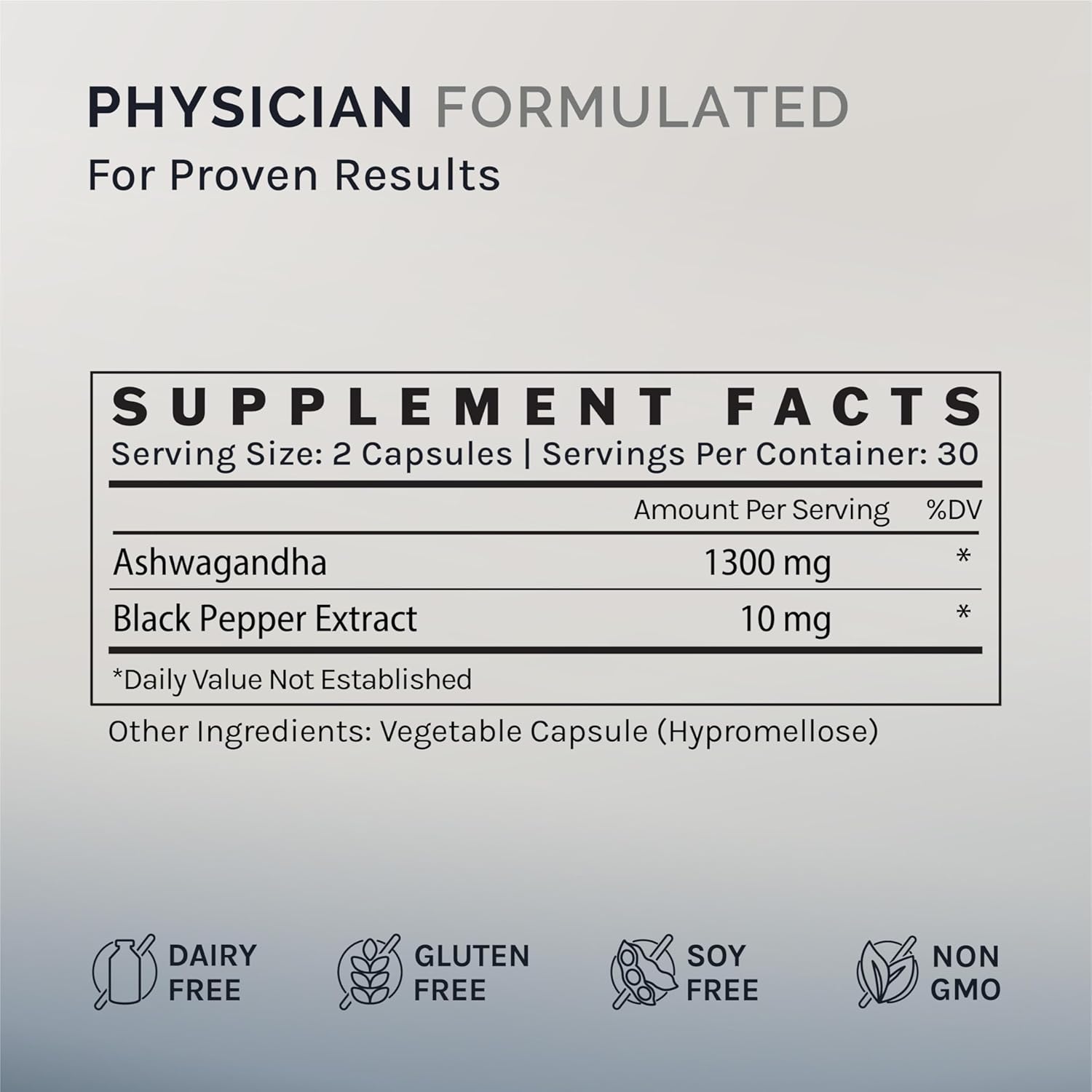 60 Capsules of InfiniWell Ashwagandha for Stress & Mental Clarity - 1300MG Dietary Supplement for Stress & Mood Support