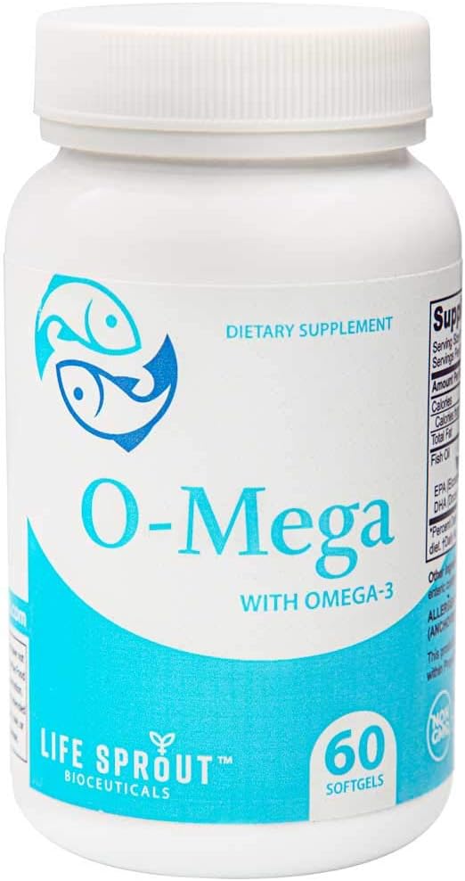 60 Capsules of Life Sprout Bioceuticals O-Mega Enteric Omega-3 with EPA/DHA Fish Oil Supplement